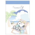 Japan Peanuts Mini Notepad - Snoopy & Woodstock : Summer Beach Vacation - 1