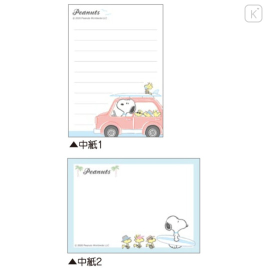 Japan Peanuts Mini Notepad - Snoopy & Woodstock : Road Trip Vacation - 2