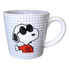 Japan Peanuts Ceramic Mug - Snoopy : Joe Cool Color Check Grey