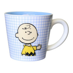 Japan Peanuts Ceramic Mug - Color Check Charlie Brown Blue