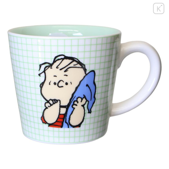 Japan Peanuts Ceramic Mug - Color Check Linus Green - 1