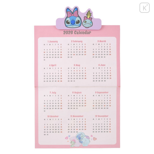 Japan Disney Store Wall Calendar with Magnetic Clip - Scrump & Stitch : 2027 - 3