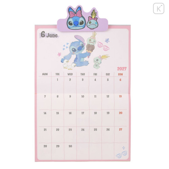 Japan Disney Store Wall Calendar with Magnetic Clip - Scrump & Stitch : 2027 - 5