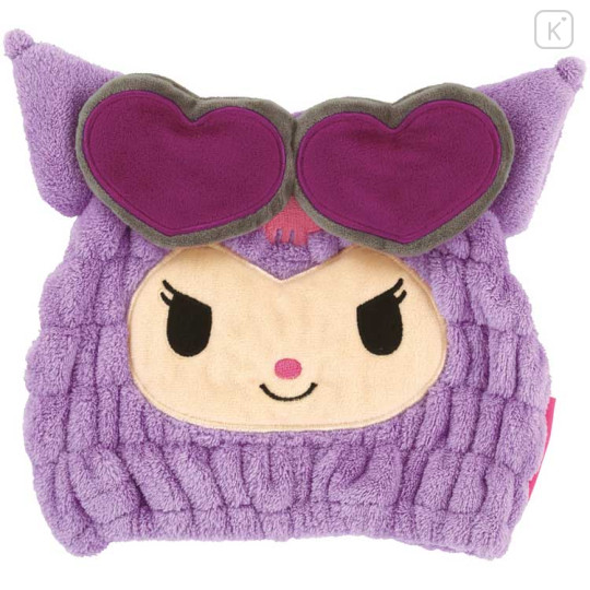 Japan Sanrio Quick Dry Hair Cap Towel - Kuromi : Face Summer Tan Sunburned Sunglasses - 1