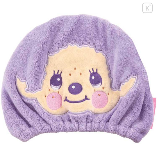 Japan Monchhichi Quick Dry Hair Cap Towel - Monchhichi-kun : Face Color Purple - 1