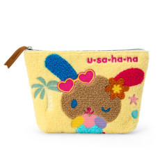 Japan Sanrio Chenille Embroidery Pouch - Usahana : Sunburned Yellow