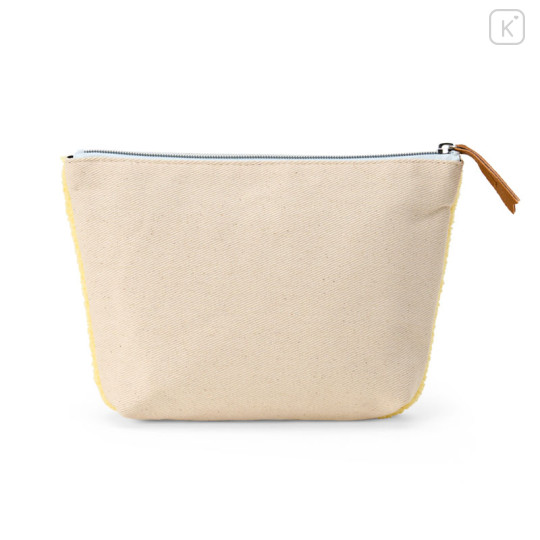 Japan Sanrio Chenille Embroidery Pouch - Usahana : Sunburned Yellow - 2