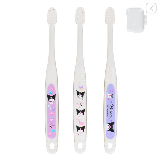 Japan Sanrio Original Kids Toothbrush Set - Kuromi - 2
