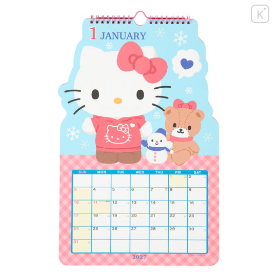 Japan Sanrio Original Character-Shaped Calendar - Hello Kitty : 2027 - 2