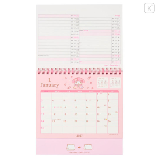 Japan Sanrio Original Ring Calendar - My Melody : 2027 - 3