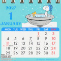 Japan Sanrio Original Ring Mini Calendar - Snoopy : 2027 - 5