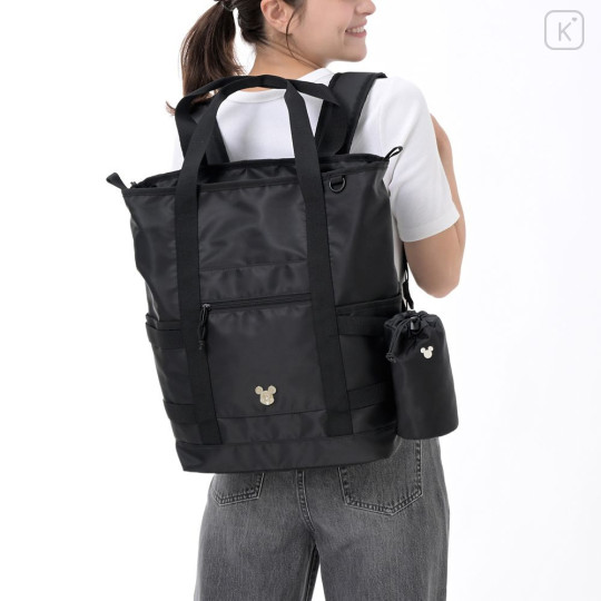 Japan Disney 2-Way Backpack with Bottle Cover - Mickey : Face - 1