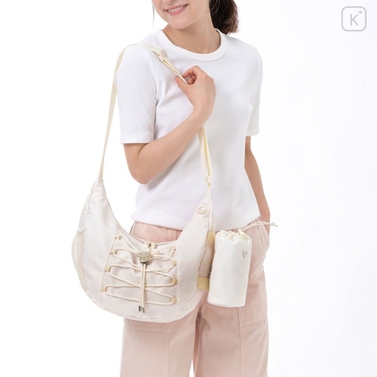 Japan Disney Shoulder Bag with Bottle Cover - Minnie : Face - 1