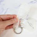 Japan San-X Acrylic Keychain Bag Charm with Hair Comb - Korilakkuma : Basic Rilakkuma Monochrome Pearl Marble - 2