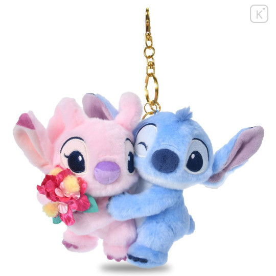 Japan Disney Store Plush Keychain - Angel & Stitch - 1