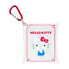 Japan Sanrio Original Clear Accessory Case with Carabiner - Hello Kitty