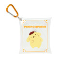Japan Sanrio Original Clear Accessory Case with Carabiner - Pompompurin - 1