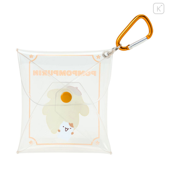 Japan Sanrio Original Clear Accessory Case with Carabiner - Pompompurin - 2
