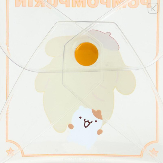 Japan Sanrio Original Clear Accessory Case with Carabiner - Pompompurin - 5