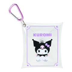 Japan Sanrio Original Clear Accessory Case with Carabiner - Kuromi