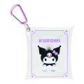 Japan Sanrio Original Clear Accessory Case with Carabiner - Kuromi - 1