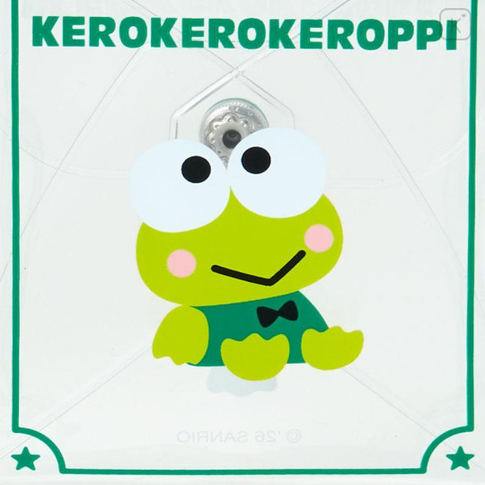 Japan Sanrio Original Clear Accessory Case with Carabiner - Keroppi - 4