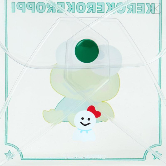 Japan Sanrio Original Clear Accessory Case with Carabiner - Keroppi - 5