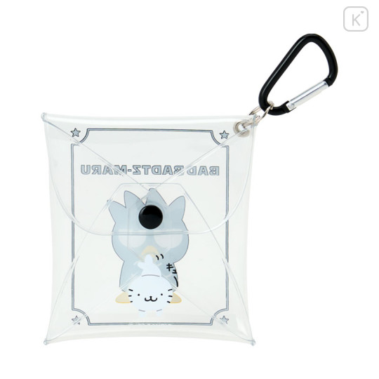 Japan Sanrio Original Clear Accessory Case with Carabiner - Badtz-maru - 2