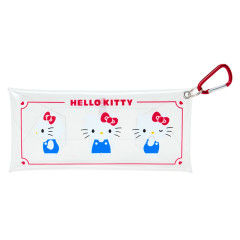 Japan Sanrio Original Long Clear Accessory Case with Carabiner - Hello Kitty
