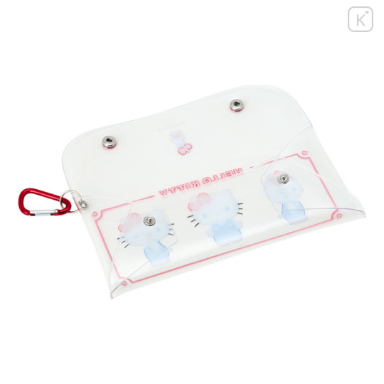 Japan Sanrio Original Long Clear Accessory Case with Carabiner - Hello Kitty - 3