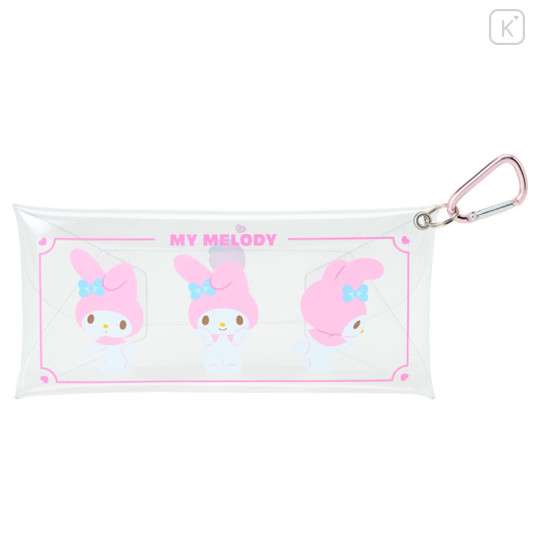 Japan Sanrio Original Long Clear Accessory Case with Carabiner - My Melody - 1