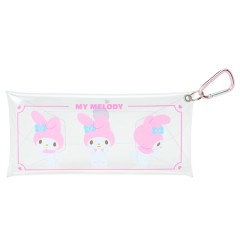 Japan Sanrio Original Long Clear Accessory Case with Carabiner - My Melody