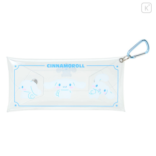 Japan Sanrio Original Long Clear Accessory Case with Carabiner - Cinnamoroll - 1