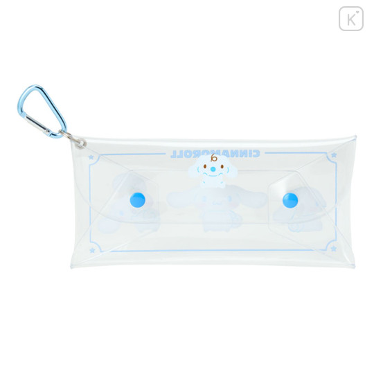 Japan Sanrio Original Long Clear Accessory Case with Carabiner - Cinnamoroll - 2