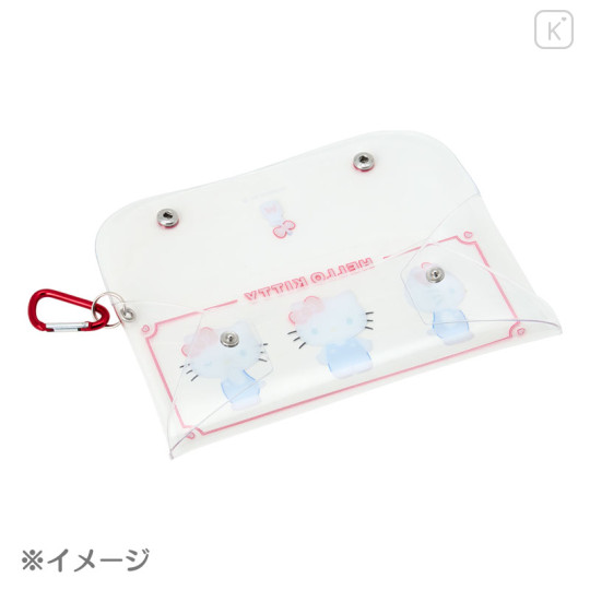 Japan Sanrio Original Long Clear Accessory Case with Carabiner - Kuromi - 3