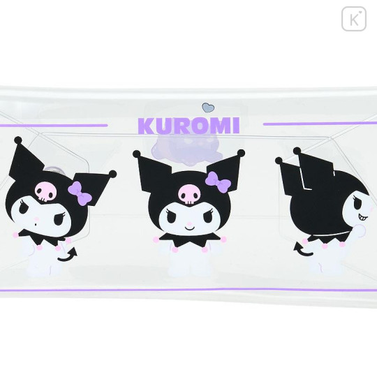 Japan Sanrio Original Long Clear Accessory Case with Carabiner - Kuromi - 4