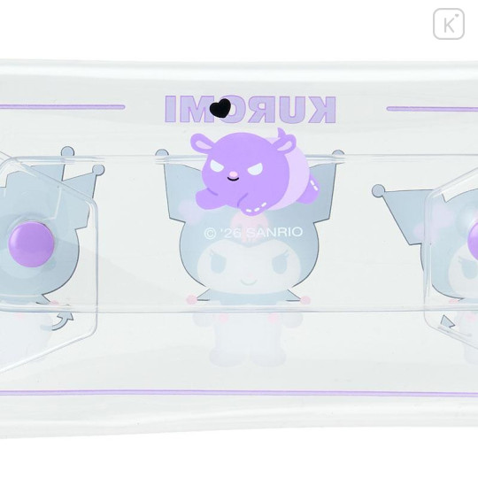 Japan Sanrio Original Long Clear Accessory Case with Carabiner - Kuromi - 5