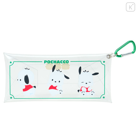 Japan Sanrio Original Long Clear Accessory Case with Carabiner - Pochacco - 1