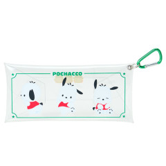 Japan Sanrio Original Long Clear Accessory Case with Carabiner - Pochacco