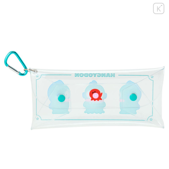 Japan Sanrio Original Long Clear Accessory Case with Carabiner - Hangyodon - 2