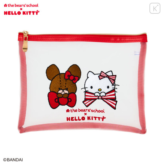 Japan Sanrio × The Bear's School Flat Mesh Pouch - Hello Kitty - 1