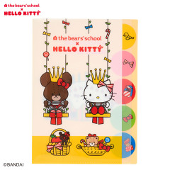 Japan Sanrio × The Bear's School 5 Pockets A4 Clear File - Hello Kitty : Yellow