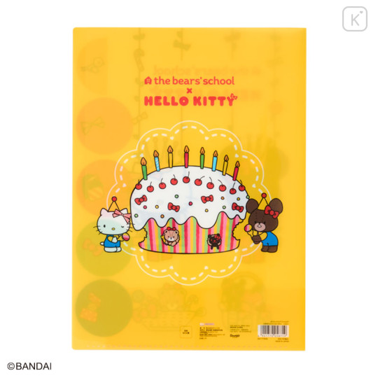 Japan Sanrio × The Bear's School 5 Pockets A4 Clear File - Hello Kitty : Yellow - 2