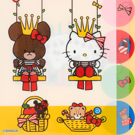 Japan Sanrio × The Bear's School 5 Pockets A4 Clear File - Hello Kitty : Yellow - 3