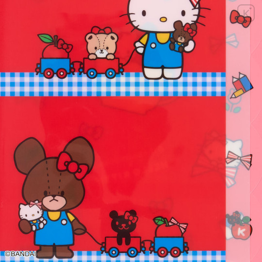 Japan Sanrio × The Bear's School 5 Pockets A4 Clear File - Hello Kitty : Red - 3