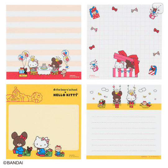 Japan Sanrio × The Bear's School Square Memo Pad - Hello Kitty : Yellow - 3