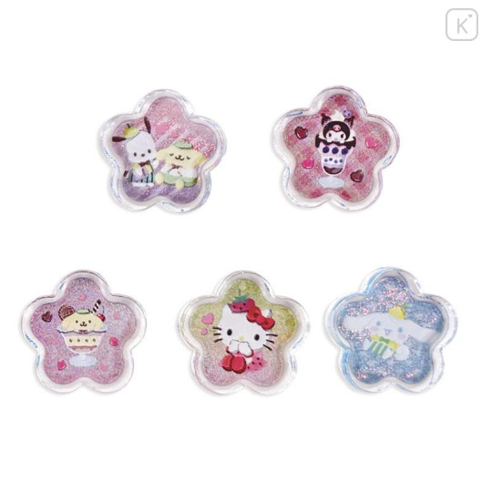 Japan Sanrio Clear Hard Seal - Parfait Sparkly Marble Sticker Flakes - 4