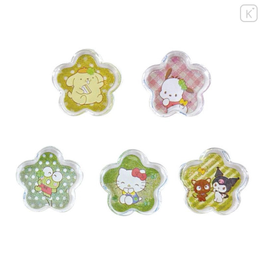 Japan Sanrio Clear Hard Seal - Picnics Sparkly Marble Sticker Flakes - 4