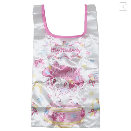 Japan Sanrio Satin Eco Bag with Pouch - My Melody : Jewerly Ivory Pink - 1