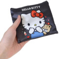Japan Sanrio Satin Eco Bag with Pouch - Hello Kitty & Tiny Chum : Black - 4